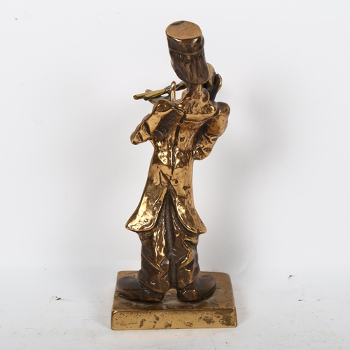 555 - YVES LOHE, a gilded bronze sculpture of a blacksmith, impressed LOHE to base, height 23cm