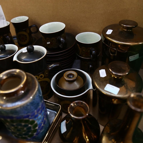 566 - Denby Arabesque coffee service and teaware, vases and storage jars etc