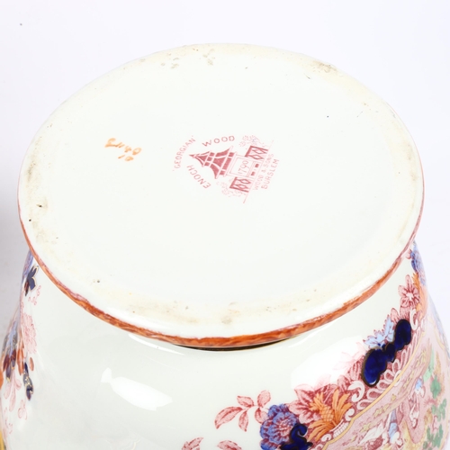 594 - A wash jug and basin in Georgian pattern, by Enoch Wood, jug height 28cm