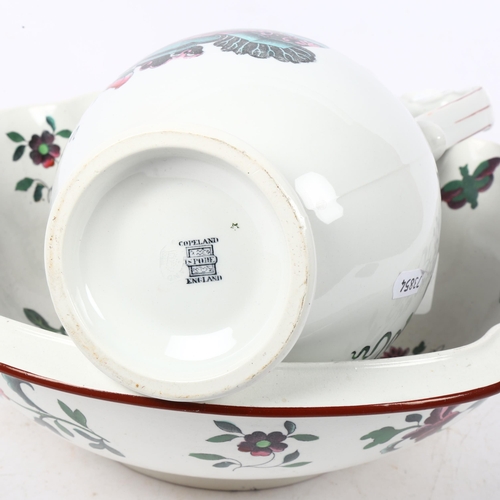 606 - Copeland Spode wash jug and bowl with chinoiserie decoration