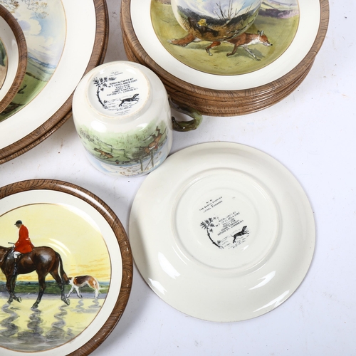 609 - Copelands hunting scene teaware with illustrations by Lionel Edwards, circa 1930