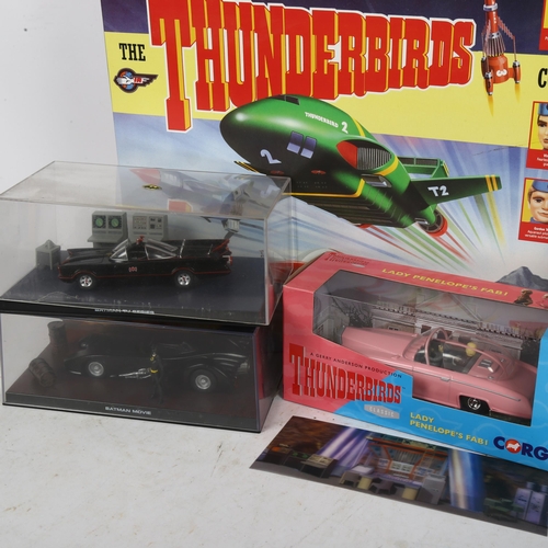 627 - A quantity of Corgi, Matchbox etc diecast vehicles, Thunderbirds, and Batman related in nature, incl... 