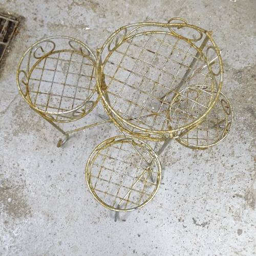 2691 - A Vintage wirework plant stand, 53 x 69 x 38cm