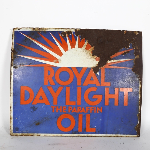 19 - A Royal Daylight The Paraffin Oil double-sided enamel sign, 55cm x 47cm