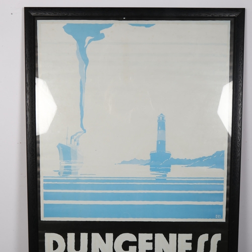 27 - An original framed poster of Dungeness By The Romney, Hythe and Dymchurch Railway The World's Smalle... 