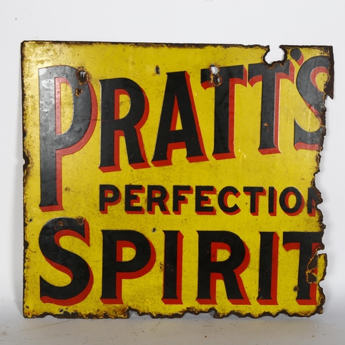 8 - A Pratt's Perfection Spirit double-sided enamel sign by Eccles, 51 x 46cm