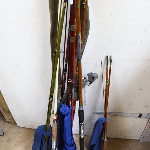 665 - A quantity of various Vintage fishing rods, including Ryobi High Quality Glass Fibre rod, model no. ... 