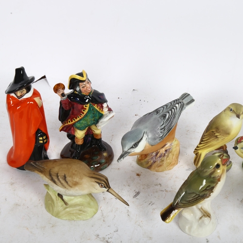 672 - Goebel, Aynsley, Royal Worcester and Royal Doulton figurines, including Royal Doulton Town Crier, a ... 