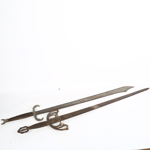 691 - A pair of replica swords, longest 102cm