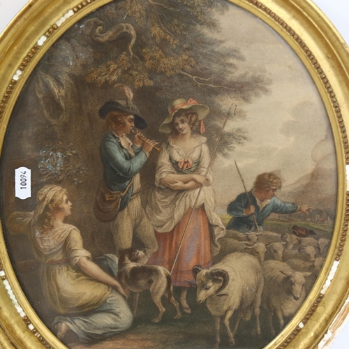 774 - A pair of gilt-framed Bartolozzi type prints, 19th century scenes, height 38cm