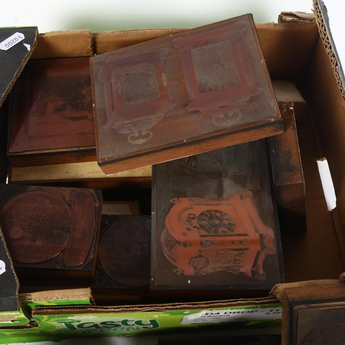 810 - A quantity of Antique engraved copper printing blocks