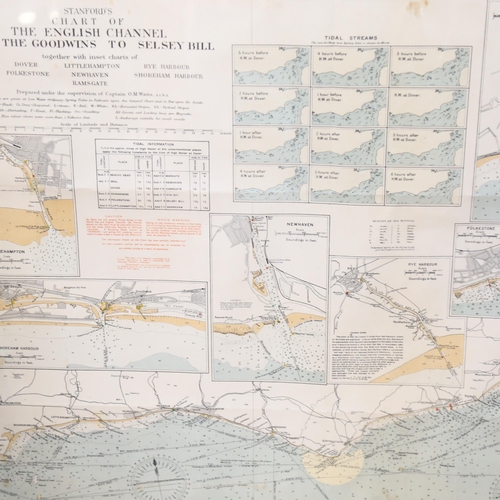 876 - Stanford's Chart Of The English Channel From The Good Winds To Selsey Bill, together with insert cha... 