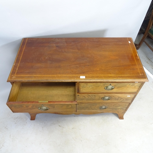 2707 - An Edwardian mahogany and satinwood-strung chest of 2 short and 2 long drawers, 108cm x 76cm x 54cm ... 