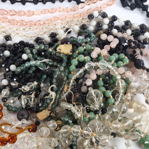 1050 - A group of bead necklaces, including crystal and glass beads