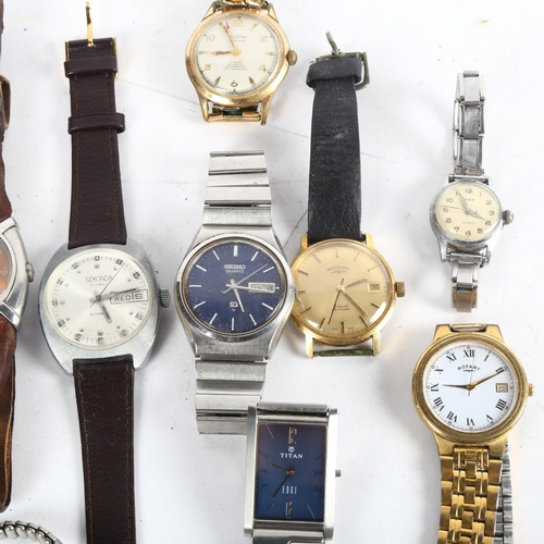 1051 - A group of Vintage gent's wristwatches, including a Delbana automatic, a Rotary automatic etc