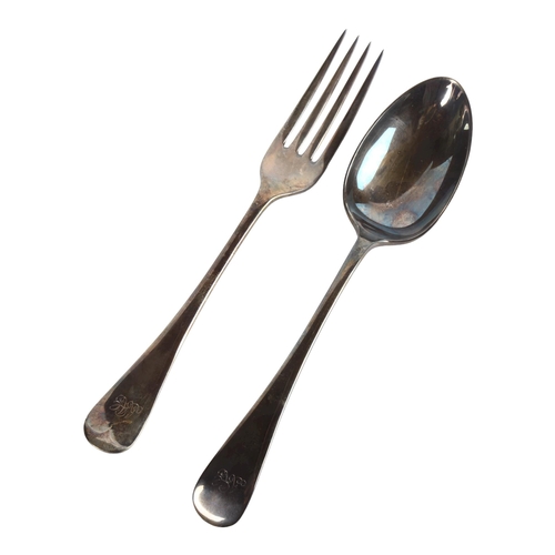 1083 - An early 20th century silver fork and spoon