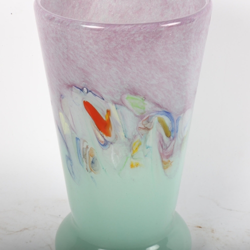 728 - An Art glass vase with abstract decoration, 19.5cm