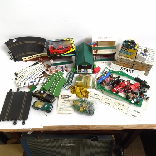 488 - A quantity of vintage scalextric, including boxed TRIANG 'Typhoon' sidecar model MM/B1, Cooper, TRIA... 