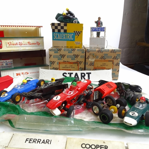 488 - A quantity of vintage scalextric, including boxed TRIANG 'Typhoon' sidecar model MM/B1, Cooper, TRIA... 