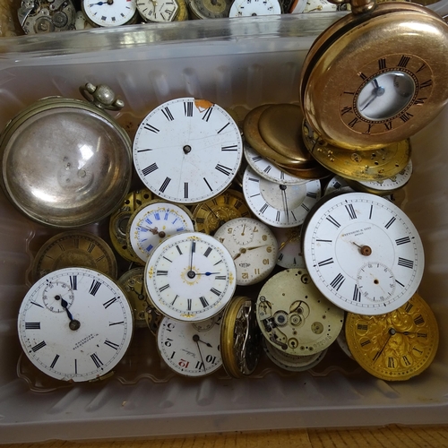 1022 - A large quantity of lady's watch movements, watch straps, pocket watch and fob watch dials and movem... 