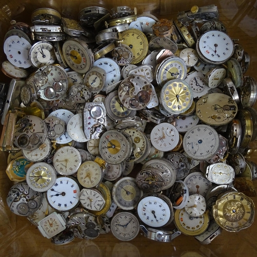 1022 - A large quantity of lady's watch movements, watch straps, pocket watch and fob watch dials and movem... 