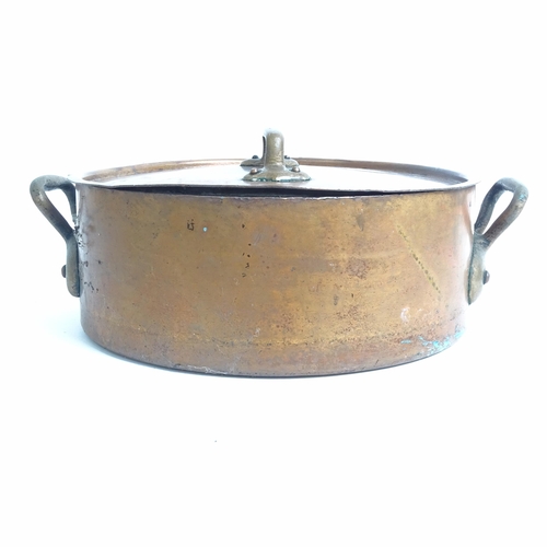 294 - A quantity of Antique copper pans and cooking pots, including 4 saucepans, 3 casserole pots etc, lar... 