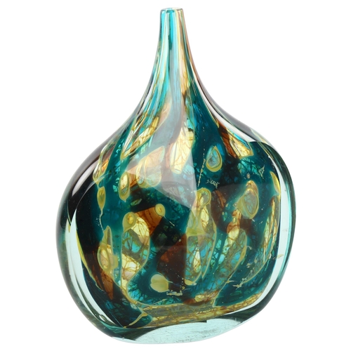 2 - ERIC DOBSON, a Mdina glass vase, with facet cut face, dated 1973 and signed to base, height 25cm