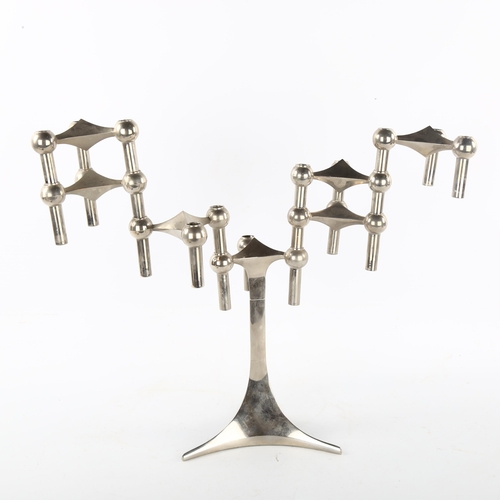 20 - CEASAR STOFFI and FRITZ NAGEL for BMF, Germany, a set of 6 1960s'/70s' stacking nickel candle holder... 