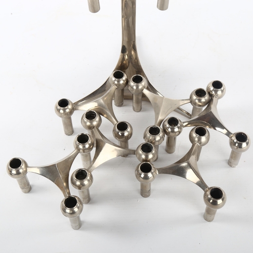 20 - CEASAR STOFFI and FRITZ NAGEL for BMF, Germany, a set of 6 1960s'/70s' stacking nickel candle holder... 