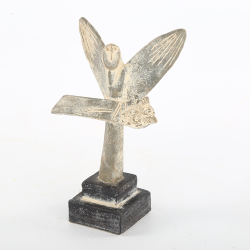 3 - JOHN MALTBY (1936-2020), a studio pottery Guardian Angel with flowers, impressed makers mark and sig... 