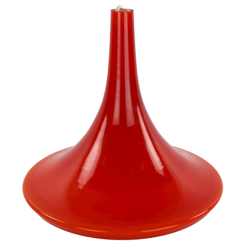 47 - A 1970s' pendant lampshade, in graduated orange / red glass, height 33cm