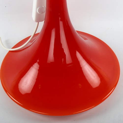 47 - A 1970s' pendant lampshade, in graduated orange / red glass, height 33cm