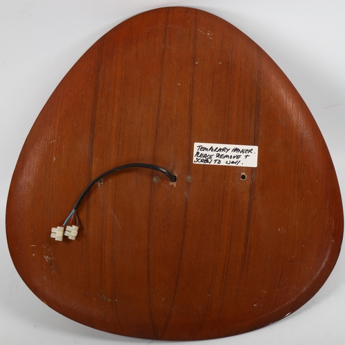 90 - GOFFREDO REGGIANI, a 1960s' design wall light, frosted glass on teak ply back board, diameter 40cm