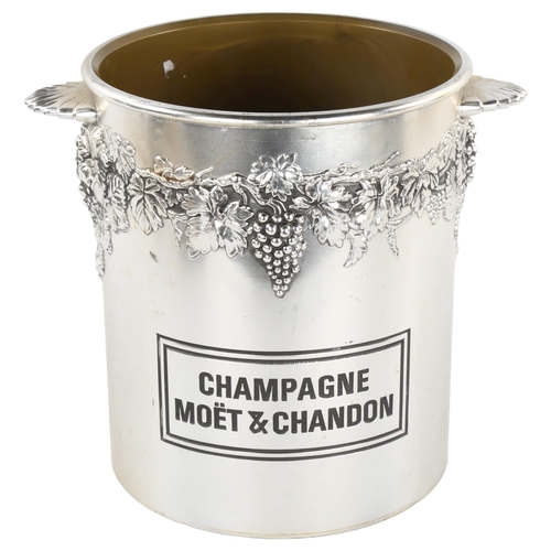 110 - A vintage Moet et Chandon champagne bucket, plastic remake of classic Grapevine design, height 21cm