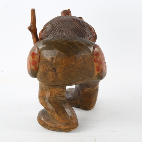 115 - ANTON SVEEN, Norway an early polychrome carved wood troll figure, height 14cm