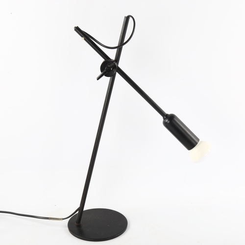 117 - A 1980s Swiss Optelma adjustable black desk lamp, makers label to base, height 45cm