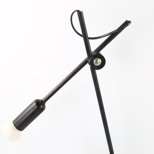 117 - A 1980s Swiss Optelma adjustable black desk lamp, makers label to base, height 45cm