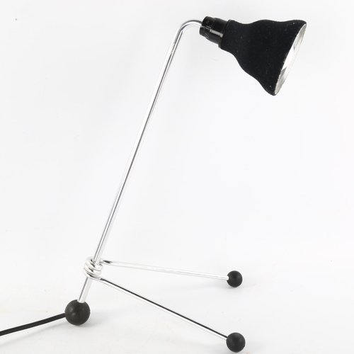 118 - A 1960s' Crestworth Tiggy table or desk lamp, with aluminium frame and original flocked shade, heigh... 