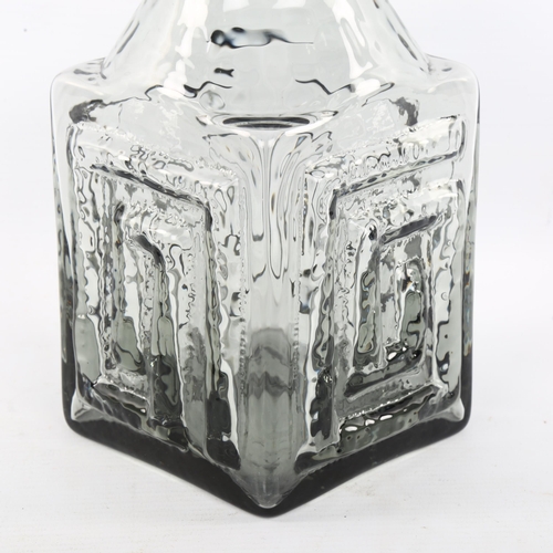 178 - FRANK THROWER for Dartington glass, a Greek Key design bottle / carafe vase, height 23cm