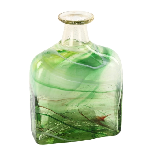 81 - A studio glass bottle vase, attributed to WILLIAM SHAKSPEARE, unsigned, height 17cm