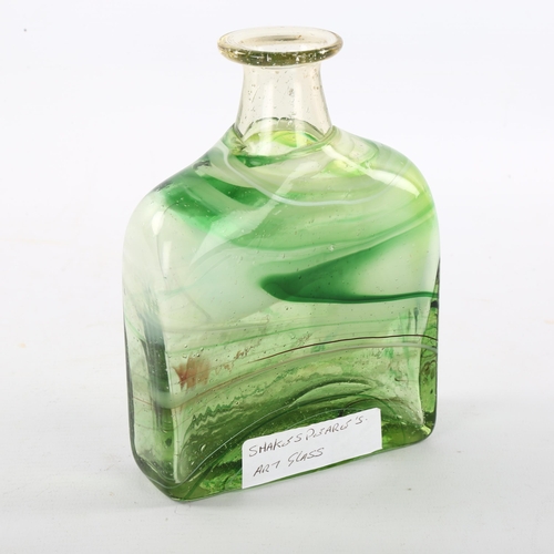 81 - A studio glass bottle vase, attributed to WILLIAM SHAKSPEARE, unsigned, height 17cm