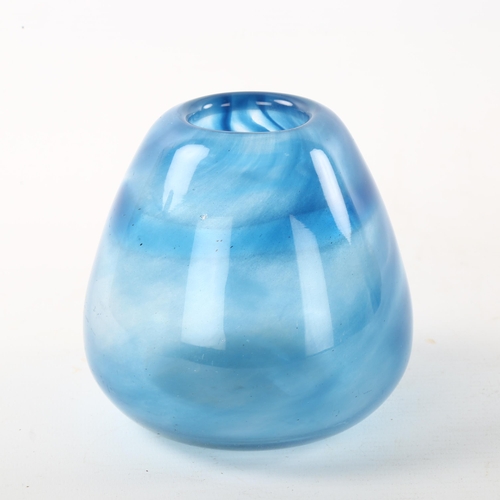 82 - RONALD STENNETT WILLSON for Wedgwood, a blue studio glass vase, etched Wedgwood mark to base, height... 