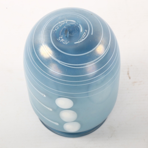 83 - A studio glass vase, indistinctly signed to base, dated 1985, height 13cm