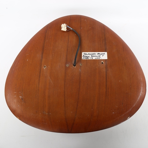 90 - GOFFREDO REGGIANI, a 1960s' design wall light, frosted glass on teak ply back board, diameter 40cm