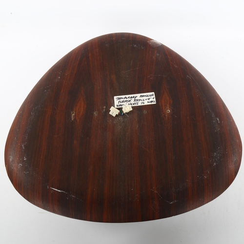 91 - GOFFREDO REGGIANI, a 1960s' design wall light, frosted glass on teak ply back board, diameter 40cm