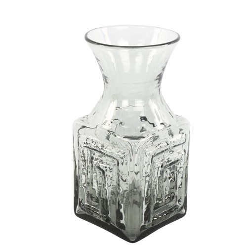 178 - FRANK THROWER for Dartington glass, a Greek Key design bottle / carafe vase, height 23cm