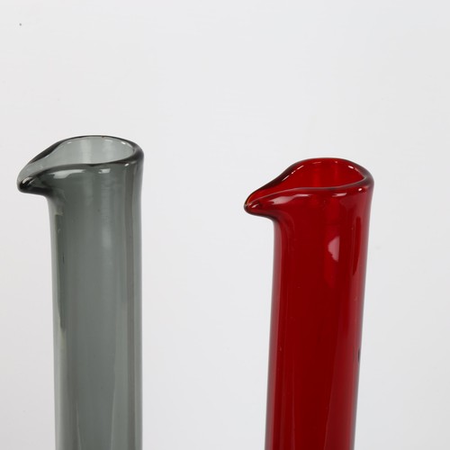 153 - NANNY STILL for Riihimaen Lasi Oy, Finland, 2 Pullo long neck bottle vases, designed 1950s', height ... 