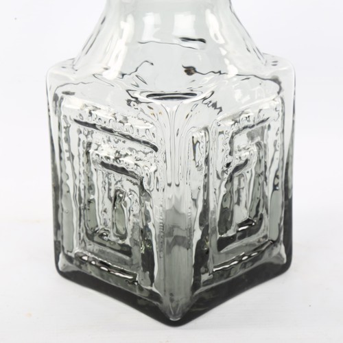 178 - FRANK THROWER for Dartington glass, a Greek Key design bottle / carafe vase, height 23cm