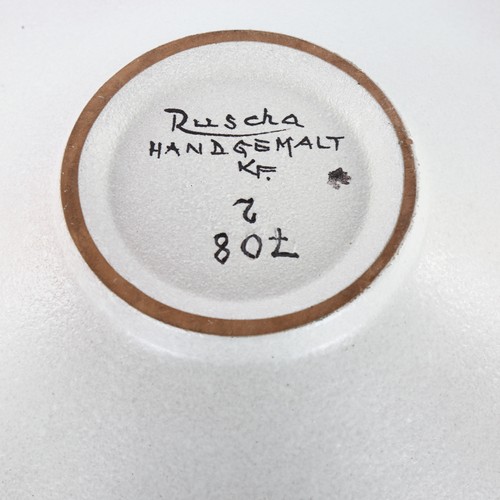 136 - Ruscha Keramik, Germany, a large centre bowl, signed to base Ruscha, Handgemalt, Nr 708 / 2, makers ... 