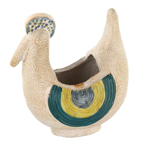 71 - A mid-century Scandinavian design ceramic bird bowl, height 19.5cm